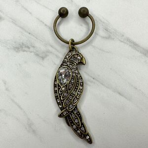 Chico's 2010 Rhinestone Parrot Bird Keychain Keyring